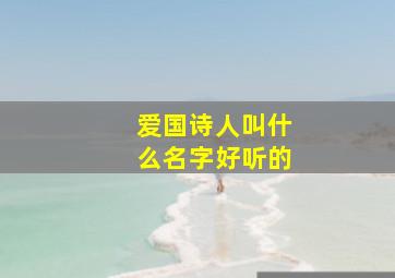 爱国诗人叫什么名字好听的