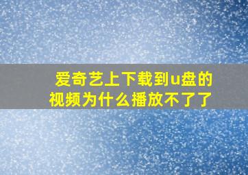 爱奇艺上下载到u盘的视频为什么播放不了了