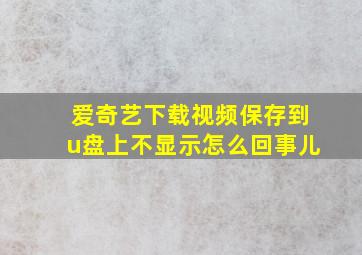 爱奇艺下载视频保存到u盘上不显示怎么回事儿