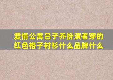 爱情公寓吕子乔扮演者穿的红色格子衬衫什么品牌什么