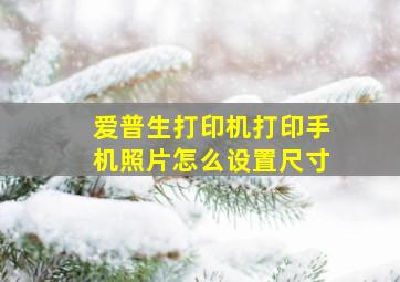 爱普生打印机打印手机照片怎么设置尺寸