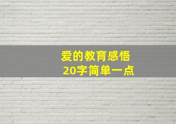 爱的教育感悟20字简单一点