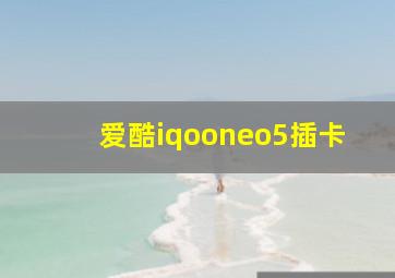 爱酷iqooneo5插卡