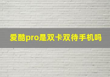 爱酷pro是双卡双待手机吗