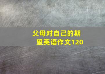 父母对自己的期望英语作文120