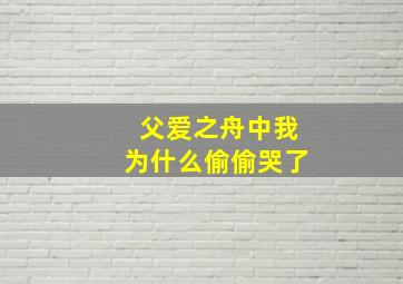 父爱之舟中我为什么偷偷哭了