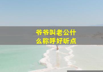 爷爷叫老公什么称呼好听点