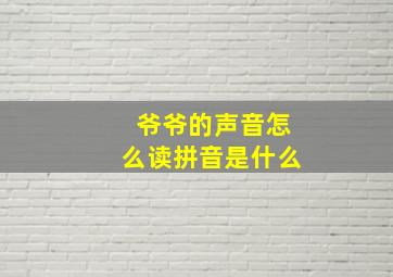 爷爷的声音怎么读拼音是什么