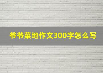 爷爷菜地作文300字怎么写