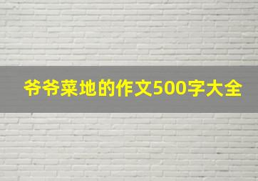 爷爷菜地的作文500字大全