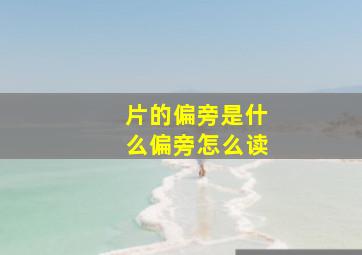 片的偏旁是什么偏旁怎么读