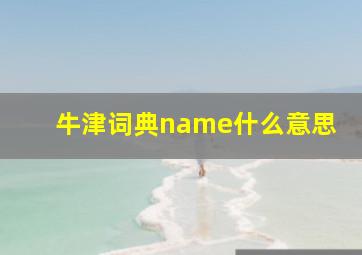 牛津词典name什么意思