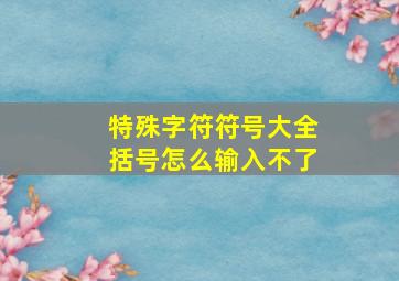 特殊字符符号大全括号怎么输入不了