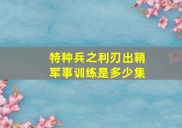 特种兵之利刃出鞘军事训练是多少集