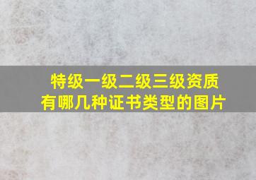 特级一级二级三级资质有哪几种证书类型的图片