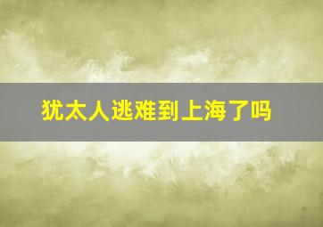 犹太人逃难到上海了吗