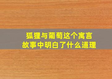 狐狸与葡萄这个寓言故事中明白了什么道理