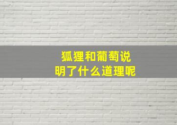 狐狸和葡萄说明了什么道理呢