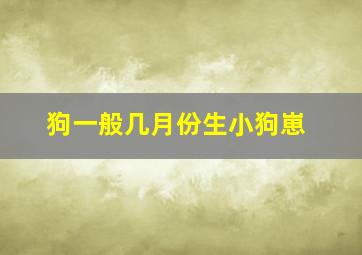 狗一般几月份生小狗崽