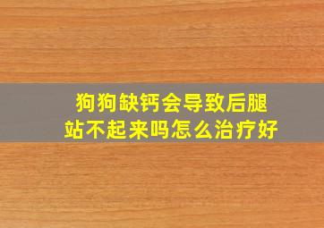 狗狗缺钙会导致后腿站不起来吗怎么治疗好