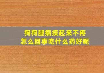 狗狗腿瘸摸起来不疼怎么回事吃什么药好呢