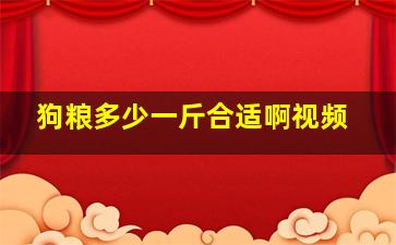 狗粮多少一斤合适啊视频