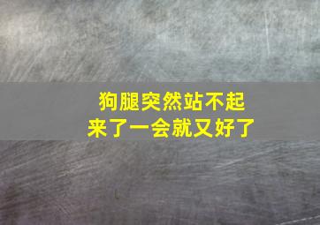 狗腿突然站不起来了一会就又好了