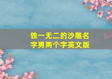 独一无二的沙雕名字男两个字英文版