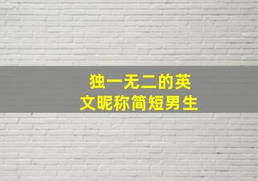 独一无二的英文昵称简短男生