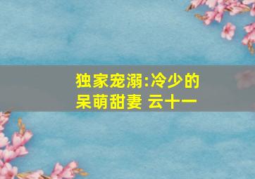 独家宠溺:冷少的呆萌甜妻 云十一