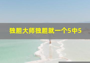 独胆大师独胆就一个5中5