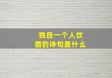 独自一个人饮酒的诗句是什么