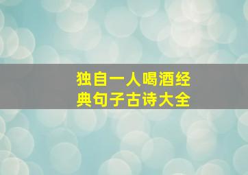 独自一人喝酒经典句子古诗大全