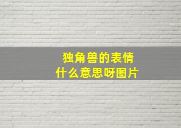 独角兽的表情什么意思呀图片