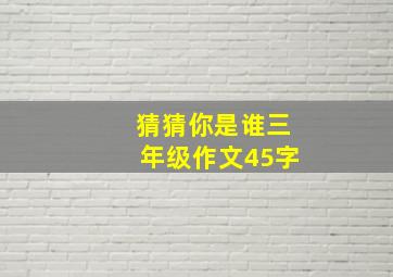 猜猜你是谁三年级作文45字