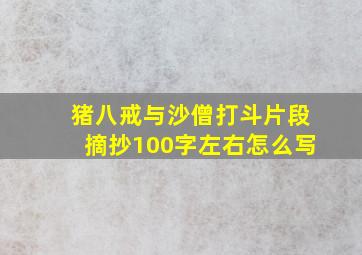 猪八戒与沙僧打斗片段摘抄100字左右怎么写