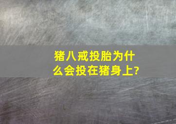 猪八戒投胎为什么会投在猪身上?