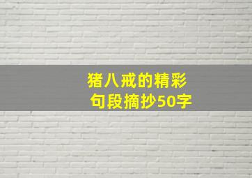 猪八戒的精彩句段摘抄50字