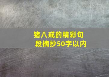 猪八戒的精彩句段摘抄50字以内