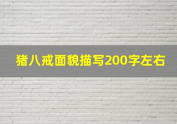 猪八戒面貌描写200字左右