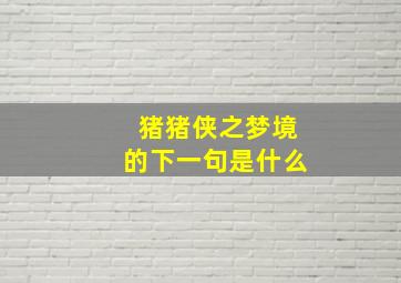 猪猪侠之梦境的下一句是什么