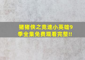 猪猪侠之竞速小英雄9季全集免费观看完整!!