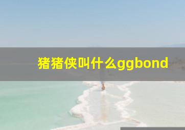 猪猪侠叫什么ggbond