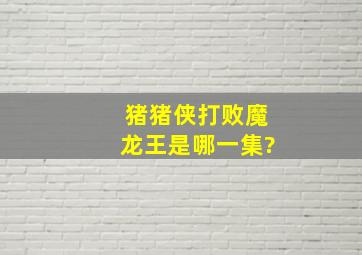 猪猪侠打败魔龙王是哪一集?