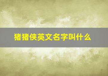 猪猪侠英文名字叫什么