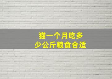 猫一个月吃多少公斤粮食合适