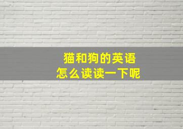 猫和狗的英语怎么读读一下呢