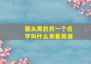 猫头鹰的另一个名字叫什么来着英语