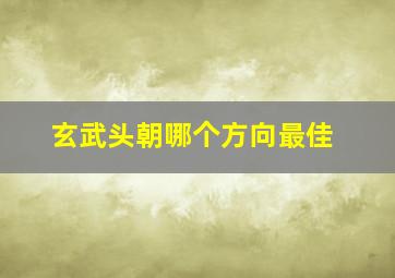 玄武头朝哪个方向最佳