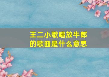 王二小歌唱放牛郎的歌曲是什么意思